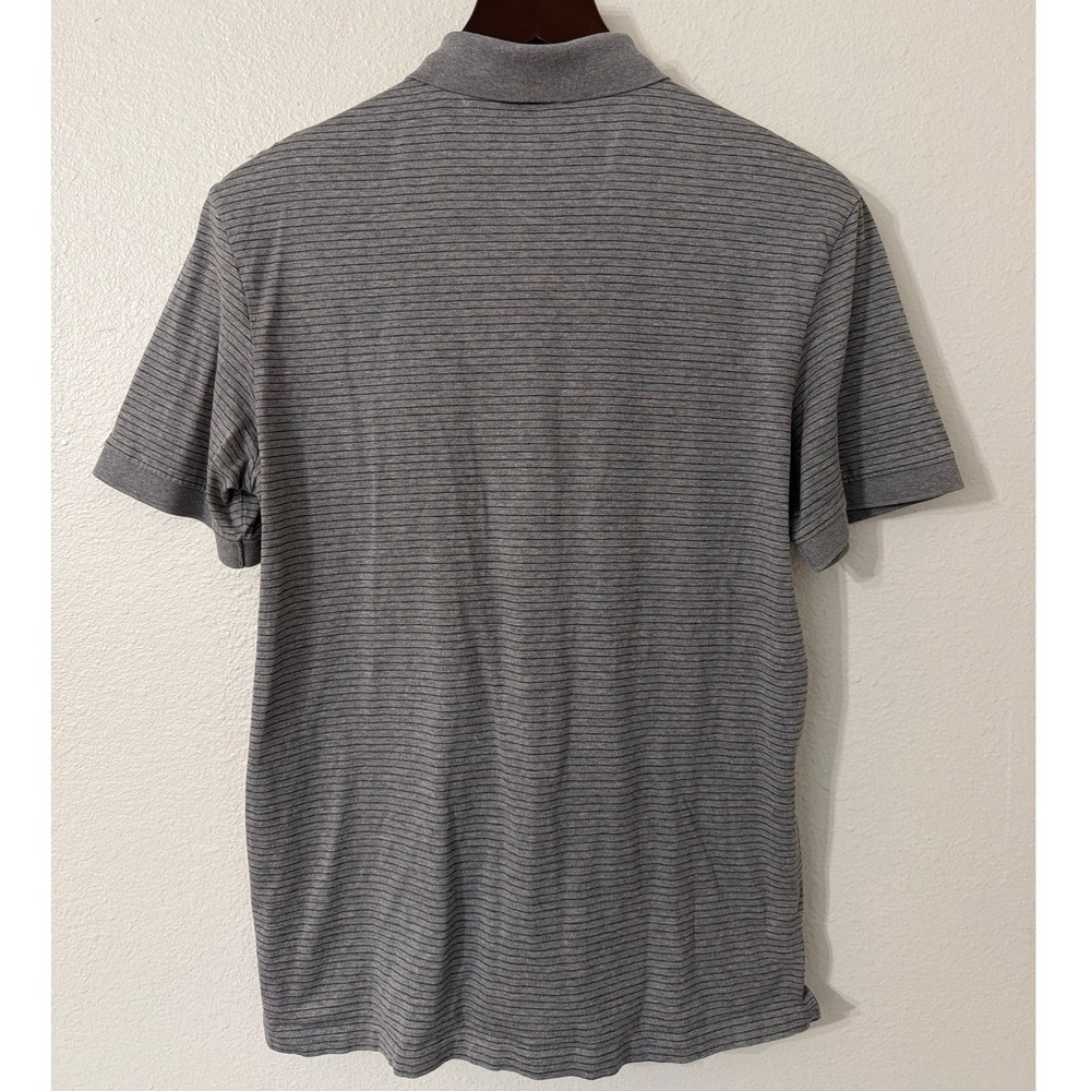 Polo Ralph Lauren Mens Pro Fit Gray Striped Pima Cotton Polo Shirt Medium - Picture 3 of 5